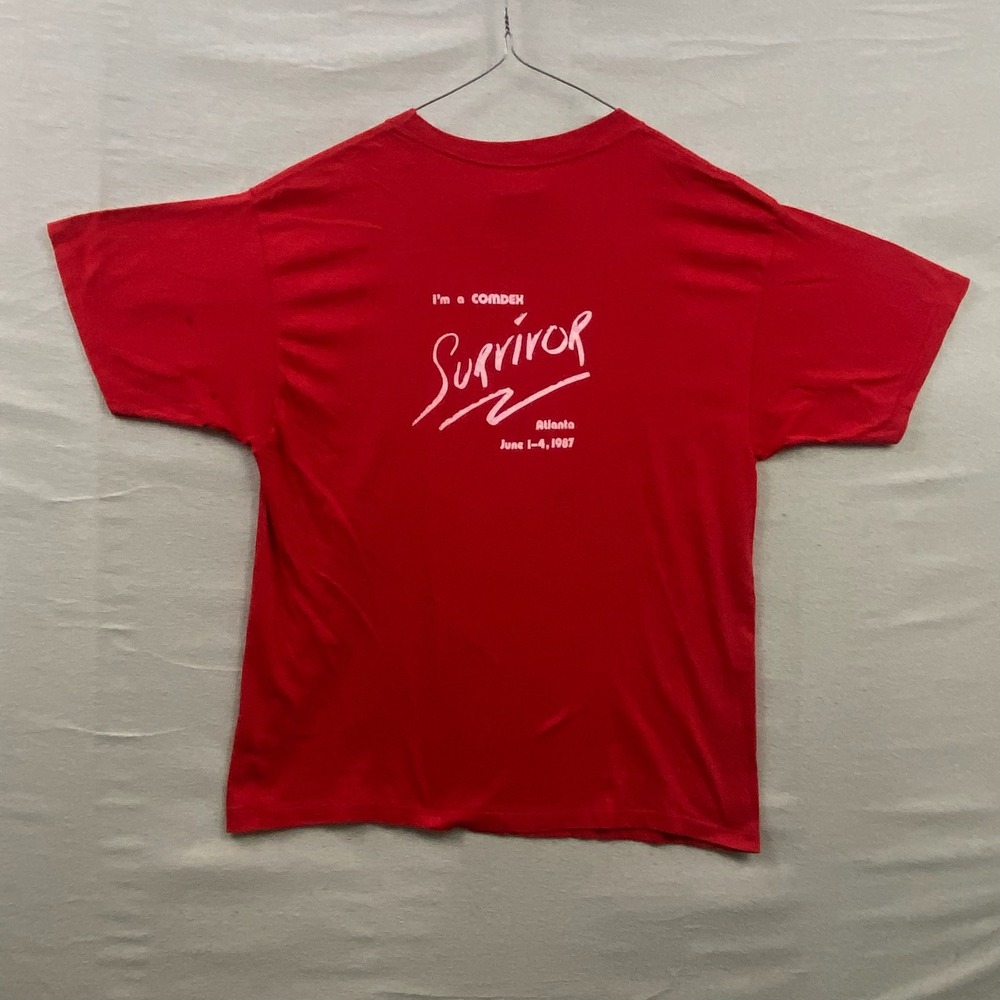 Sneakers PC's Limited Dell T-Shirt Mens XL Red 1987 COMDEX Survivor Tech Vintage